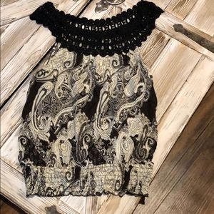 Lace and paisley top